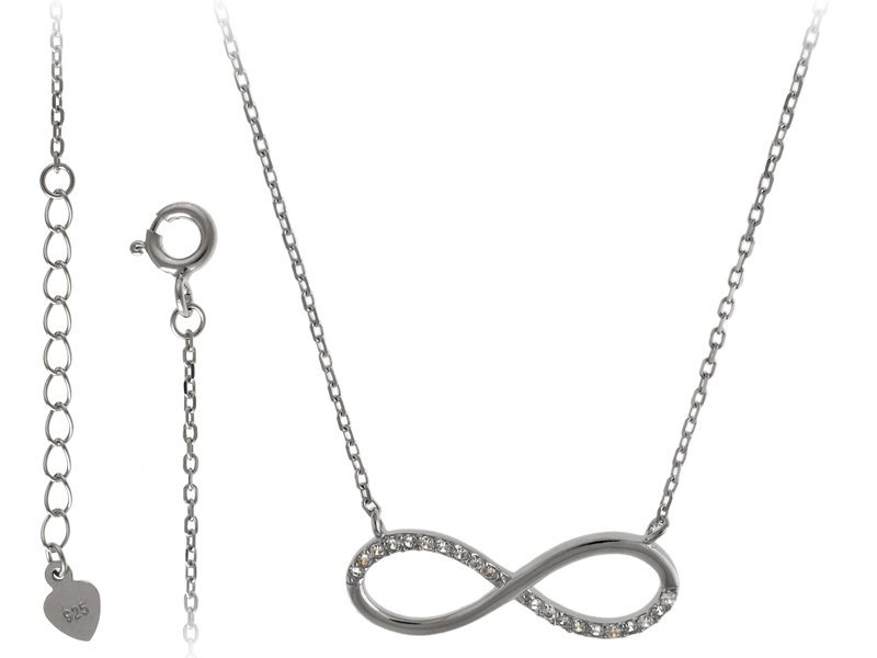Naszyjnik srebrny nieskończoność ósemka fn454 - 2,7g.
