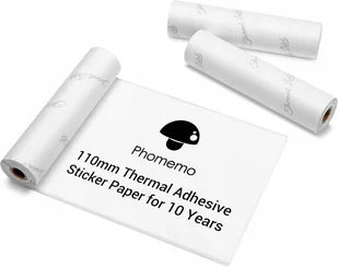 3x Papier Wkład Rolka Naklejka Samoprzylepny Biały 110mm Do Phomemo M832 M04 S As / Q22-rms10-107 - Szkolne artykuły papiernicze - miniaturka - grafika 1