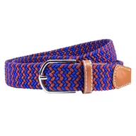 Paski - Pasek pleciony casualowy w kolorze niebiesko-bordowym EM 22 - EM Men's Accessories - miniaturka - grafika 1