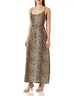 Vila Damska sukienka Vimooney S/L Maxi Dress/Ka, Beżowy/Aop: leo, L - Sukienki - miniaturka - grafika 1