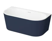 Wanny - Wanna przyścienna Polimat Sola 150x75 cm owalna granatowy połysk 00502 - miniaturka - grafika 1