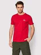 Koszulki męskie - Alpha Industries T-Shirt Backprint 128507 Czerwony Regular Fit - miniaturka - grafika 1