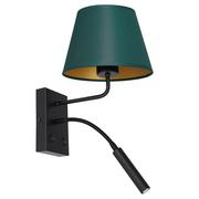 Lampy ścienne - Luminex Arden 3558 kinkiet lampa ścienna 2x8W+60W G9+E27 czarny/zielony/złoty - miniaturka - grafika 1