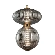 Lampy sufitowe - Szklany żyrandol do jadalni Nico PND-8545-2B-AB-SG czarny mosiądz - miniaturka - grafika 1