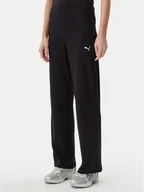Spodnie sportowe damskie - Puma Spodnie dresowe Ess Elevated 685025 Czarny Straight Fit - miniaturka - grafika 1