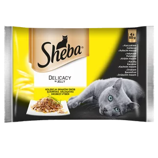 Sheba Delicacy In Jelly Drobiowe Smaki 85G 3+1 - Mokra karma dla kotów - miniaturka - grafika 1