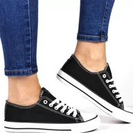 Trampki damskie - DAMSKIE TRAMPKI BUTY SPORTOWE NEWS 4723 CZARNE - miniaturka - grafika 1