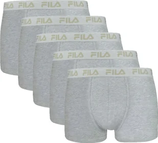 Bokserki męskie FILA, 5-pak - logo w pasie, miejskie, bawełna stretch, gładkie szare M - Majtki męskie - miniaturka - grafika 1