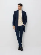 Moda i Uroda OUTLET - Reserved - Długi płaszcz w kratę - granatowy - miniaturka - grafika 1