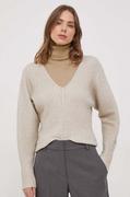 Swetry damskie - Dkny sweter damski kolor beżowy - DKNY - miniaturka - grafika 1