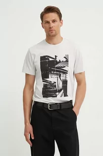 G-Star Raw t-shirt bawełniany męski kolor szary z nadrukiem D24686-336 - Koszulki męskie - miniaturka - grafika 1