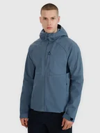 Kurtki męskie - Męski softshell z kapturem 4F 4FWSS25TSOFM313 - niebieski - miniaturka - grafika 1