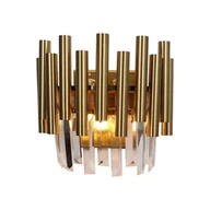 Lampy ścienne - Milagro Kryształowy Kinkiet Madison Gold 2x E14 ML6937 - miniaturka - grafika 1