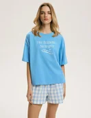 Piżamy damskie - Piżama damska Cozy Bloovii niebieski S - miniaturka - grafika 1