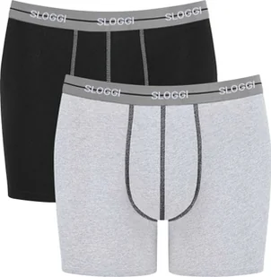 Sloggi bokserki męskie 2-pak - Start Short C2P box bawełna czarny/szary 2XL - Majtki męskie - miniaturka - grafika 1