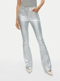 Vero Moda Spodnie materiałowe Flash 10329072 Srebrny Flared Fit - Spodnie damskie - miniaturka - grafika 1