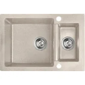 Zlewozmywaki - Laveo Celia - zlewozmywak 1,5-komorowy bez ociekacza beż SBC 430T - miniaturka - grafika 1