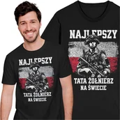Koszulki męskie - Koszulka Męska Dzień Taty Ojca T-shirt dla Taty Żołnierza Armia Wojsko - miniaturka - grafika 1