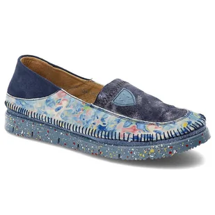 Granatowe Półbuty Maciejka Wygodne Skórzane Buty Damskie - Półbuty damskie - miniaturka - grafika 1