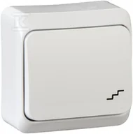 Wyłączniki światła i elektryczne - Łącznik natynkowy schodowy, biały Prima - miniaturka - grafika 1