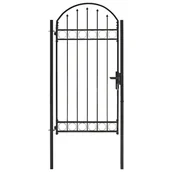 Akcesoria do ogrodzeń - VidaXL Furtka ogrodzeniowa z łukiem, 100x250 cm, czarna 146339         VidaXL - miniaturka - grafika 1