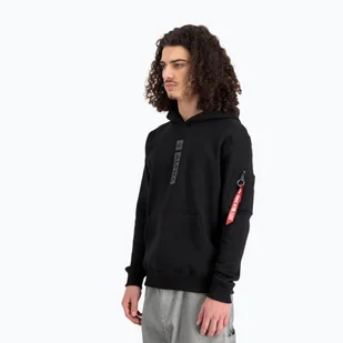 Bluza męska Alpha Industries Puff Print Hoodie black - Bluzy męskie - miniaturka - grafika 1