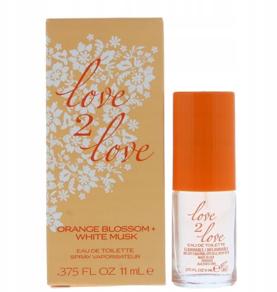 Coty Love 2 Love, Orange Blossom + White Musk, Eau De Toilette, For Women, 11 ml