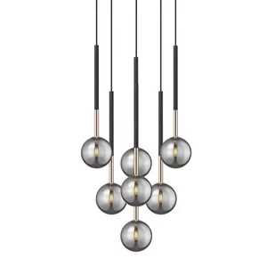 Wisząca lampa kule Arcturus P0574-07F-SDFZ Zumaline czarny złoty dymiony - Lampy sufitowe - miniaturka - grafika 1