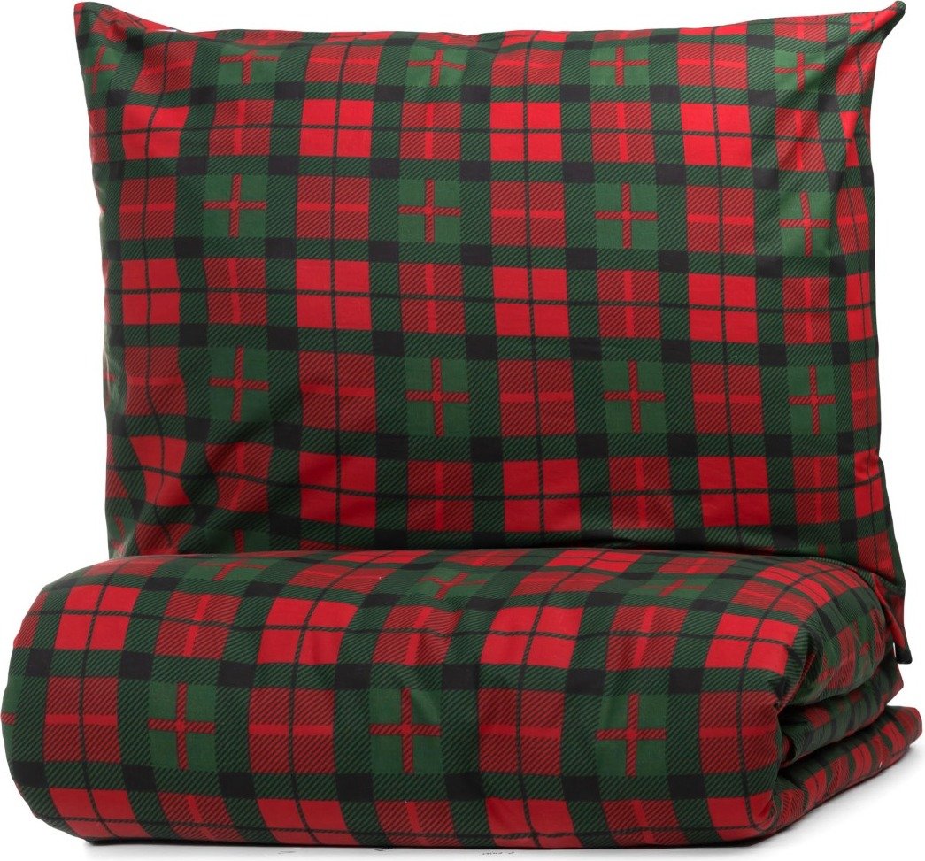 HOMLA Pościel TARTAN bawełniana w kratę 160x200 + 2*70x80 cm