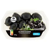 Mieszanki warzywne, sałatki - Carrefour Extra Oliwki czarne w marynacie ziołowej 90 g - miniaturka - grafika 1
