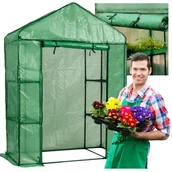 Szklarnie ogrodowe - MINI SZKLARNIA BALKONOWA OGRODOWA TUNEL FOLIOWY OGRODOWY FOLIAK 1,4X2 PÓŁKI - miniaturka - grafika 1