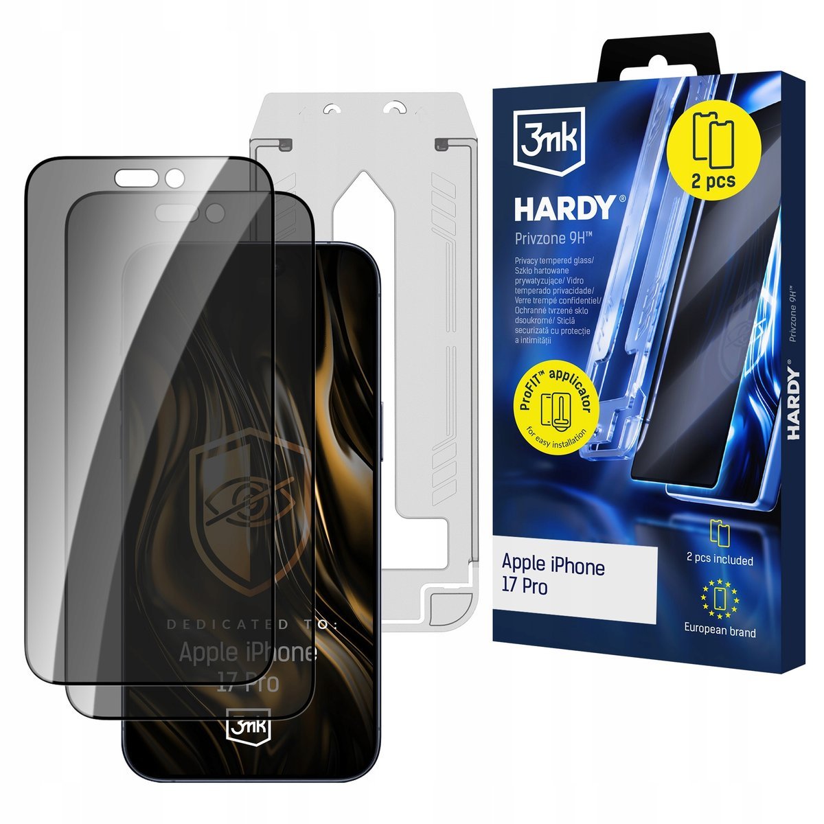 Szkło hartowane prywatyzujące 3mk Hardy Privzone 9H do Apple iPhone 17 Pro