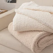 Koce - Kremowy Koc z Bukli 150x200 Baranek Dreamy Boucle - miniaturka - grafika 1