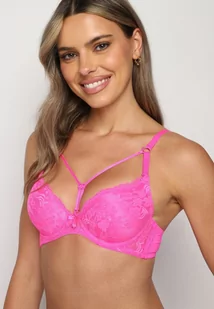 Fuksjowy Biustonosz Koronkowy Typu Full Cup Nasna - Biustonosze - miniaturka - grafika 1