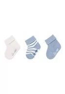 Skarpetki damskie - Sterntaler Niemowlęta chłopcy GOTS skarpety 3 w paski, jasnoniebieskie, normalne - miniaturka - grafika 1