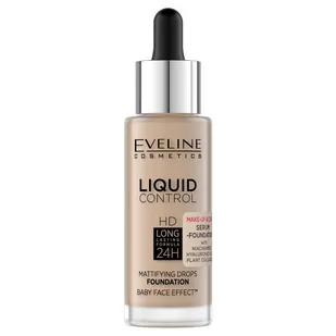 Eveline Cosmetics Liquid Control HD, Matujący podkład do twarzy z niacynamidem 35 Natural Beige, 32ml - Podkłady do twarzy - miniaturka - grafika 1