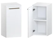 Szafki łazienkowe - Słupek Łazienkowy ATH 35 cm DD Lewy - Biały Mat - Uchwyty Stal Szczotkowana - miniaturka - grafika 1