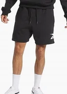 Spodenki męskie - REEBOK SPODENKI DRESOWE CZARNE MĘSKIE LOGO M WŁB TŁA - miniaturka - grafika 1