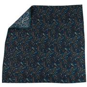 Krawaty i muchy męskie - Poszetka bawełniana niebieska w paisley EM 372 - EM Men's Accessories - miniaturka - grafika 1