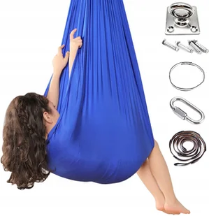 HAMAK CHUSTA AKROBATYCZNA DLA DZIECI HUŚTAWKA SENSORYCZNA 280x150cm - Czapki dla dzieci - miniaturka - grafika 1