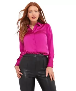 Joe Browns Damska koszula satynowa z długim rękawem o luźnym kroju, różowa, 18, różowy, 44 - Koszule damskie - miniaturka - grafika 1
