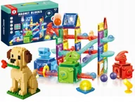 Klocki - KLOCKI MAGNETYCZNE TOR KULKOWY KONSTRUKCYJNE KULODROM ŚWIECĄCE 128A-1 +GR - miniaturka - grafika 1