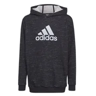 Bluzy sportowe damskie - Bluza adidas Future Icons Badge Of Sport Hooded Sweatshirt HN8467 - szara - Adidas - miniaturka - grafika 1