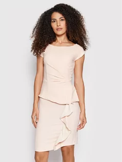 Sukienki - Rinascimento Sukienka koktajlowa CFC0107604003 Różowy Slim Fit - grafika 1