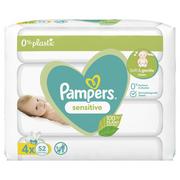 PAMPERS Sensitive Baby Chusteczki nawilżane dla niemowląt 4 x 52 szt = 208