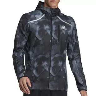 Kurtka adidas Marathon Fast Graphic Jacket HE4562 - czarna - Adidas - Kurtki i kamizelki sportowe męskie - miniaturka - grafika 1