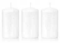 Świece - Świece ozdobne białe walec kokon 10/6 zestaw 3 szt - miniaturka - grafika 1