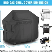 Pokrowce na grilla - Wodoodporny pokrowiec na grilla (132 x 68 x 109 cm), Oxford 210D, odporny na rozdarcia, czarny - miniaturka - grafika 1