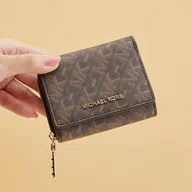 Portfele - Michael Kors SM Trifold ZA portfel, torebka damska, Brn/Bagaż - miniaturka - grafika 1