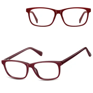 Okulary zerówki oprawki korekcyjne medium prostokątne AM70C bordowe - Okulary korekcyjne, oprawki, szkła - miniaturka - grafika 1